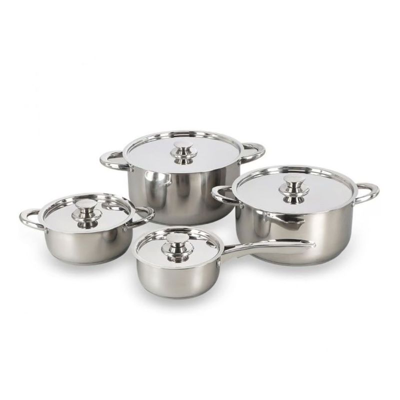 WENS - Batería De Cocina Ollas De 8 Piezas Acero Inoxidable 460-8ss