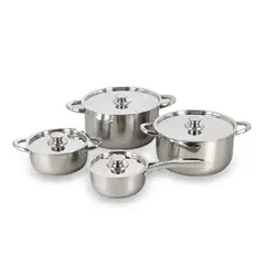 WENS - Batería De Cocina Ollas De 8 Piezas Acero Inoxidable 460-8ss