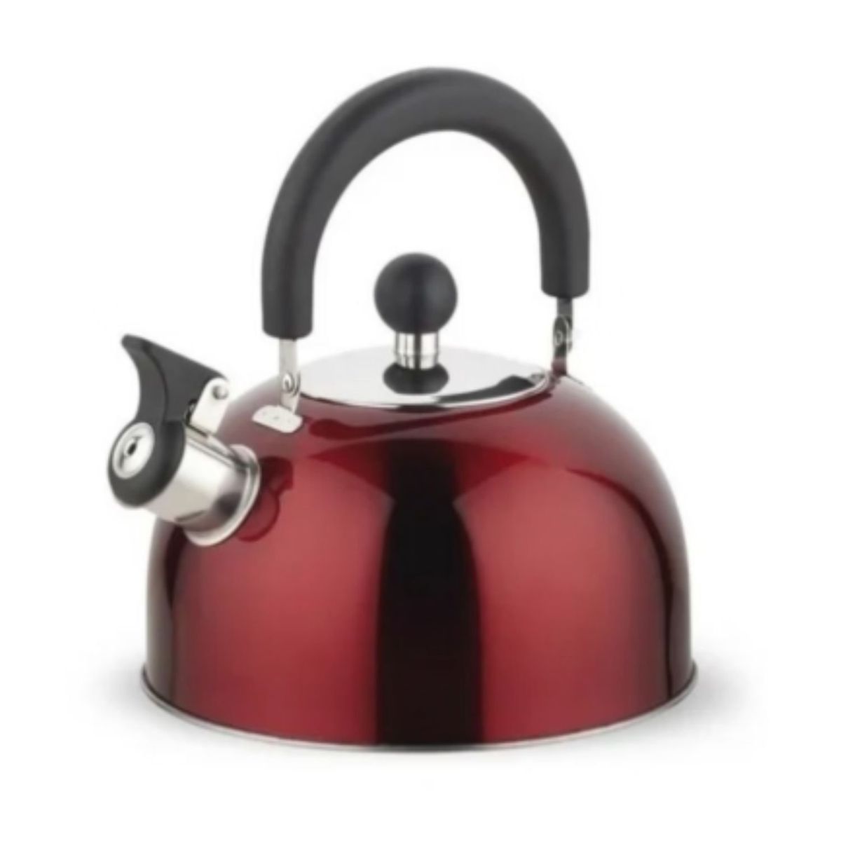 GENERICO - Tetera Sicilia 2.5 Litros Roja Acero Inoxidable Cocina Wens.