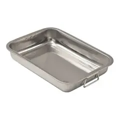 GENERICO - Bandeja Fuente Acero Inoxidable Con Asas Manillas 40x30 Cm