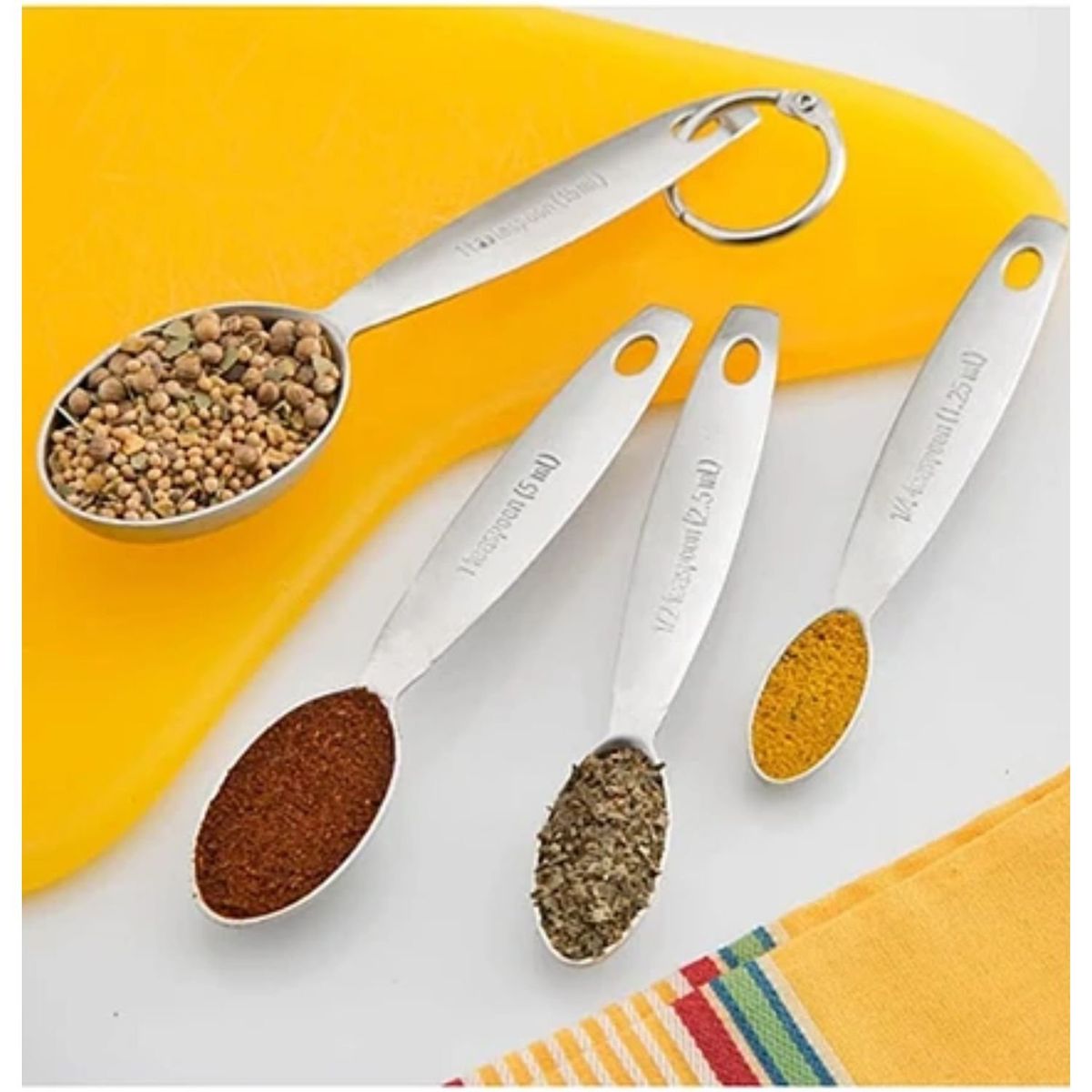 GENERICO - Cucharas Medidoras 4 Piezas Acero Inoxidable Repostería..