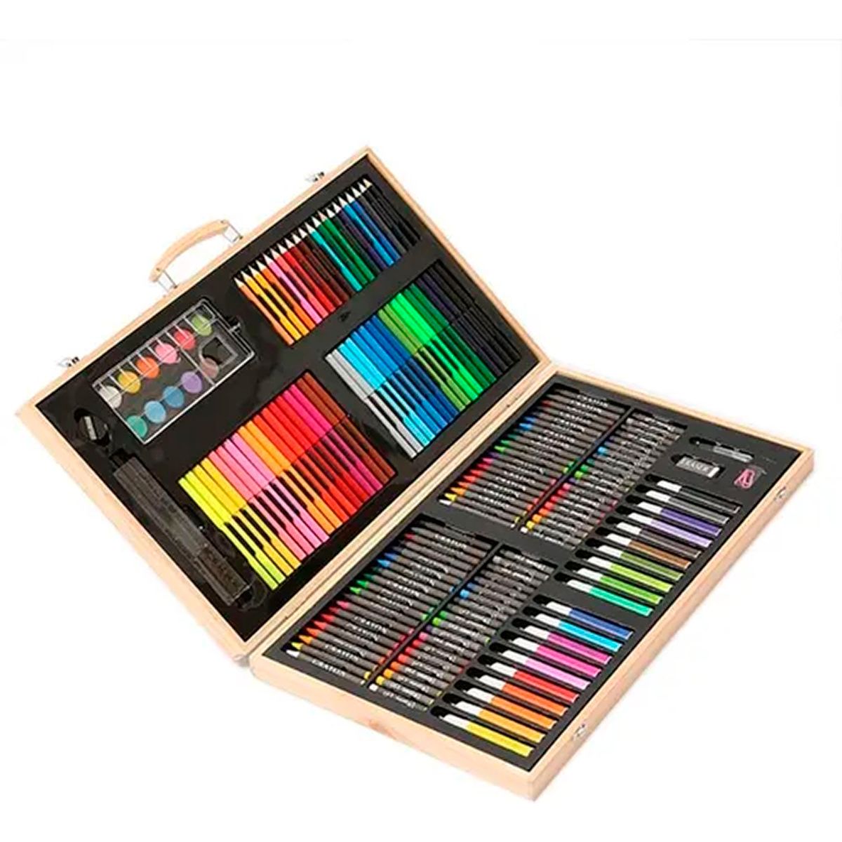 ESHOPANGIE - Set De Arte 180 Pcs Lapices Para Colorear Maleta De Madera