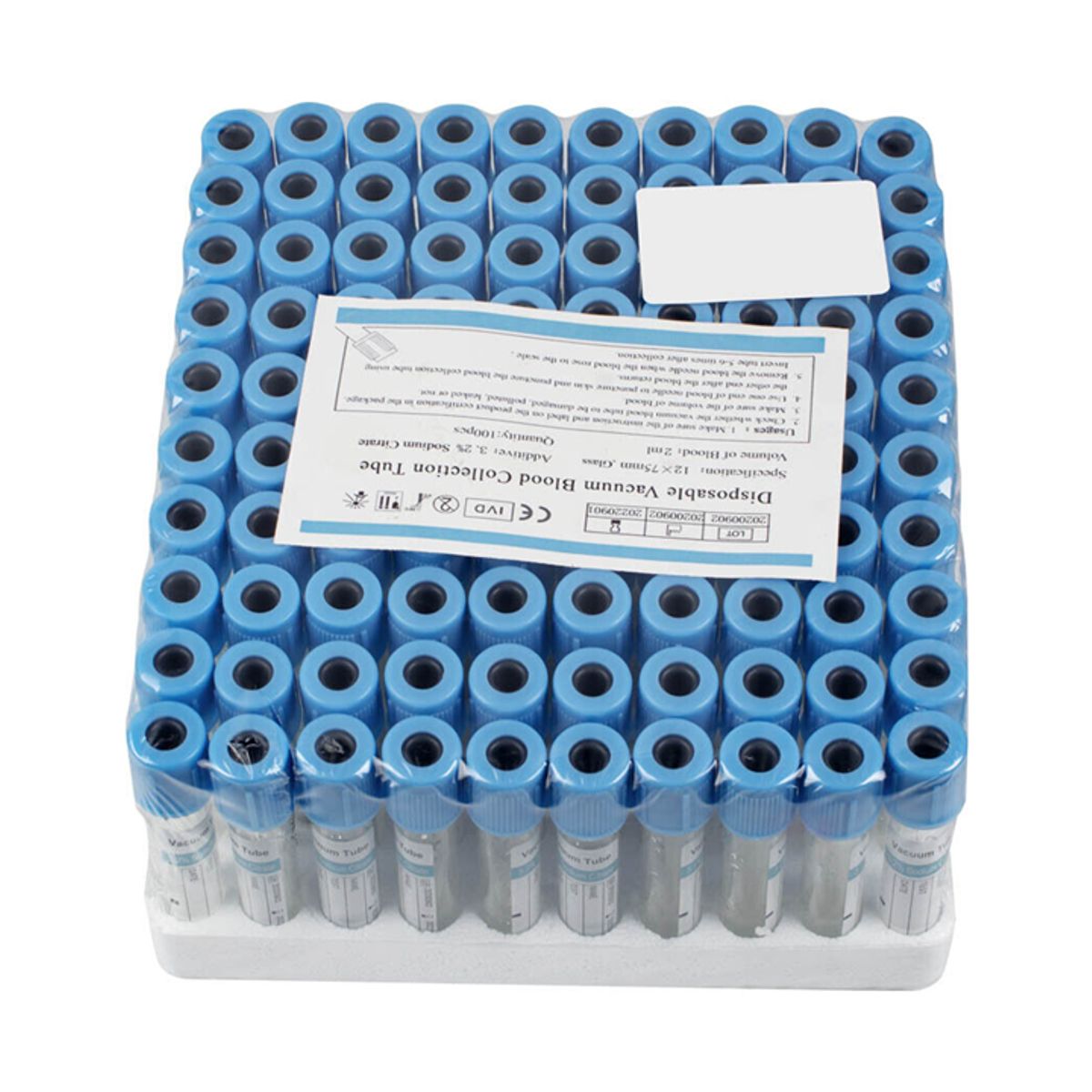 GENERICO - Tubo Tapa Celeste 2,7ml GlobalVac® (3,2% Citrato Sodio) 100 Tubos