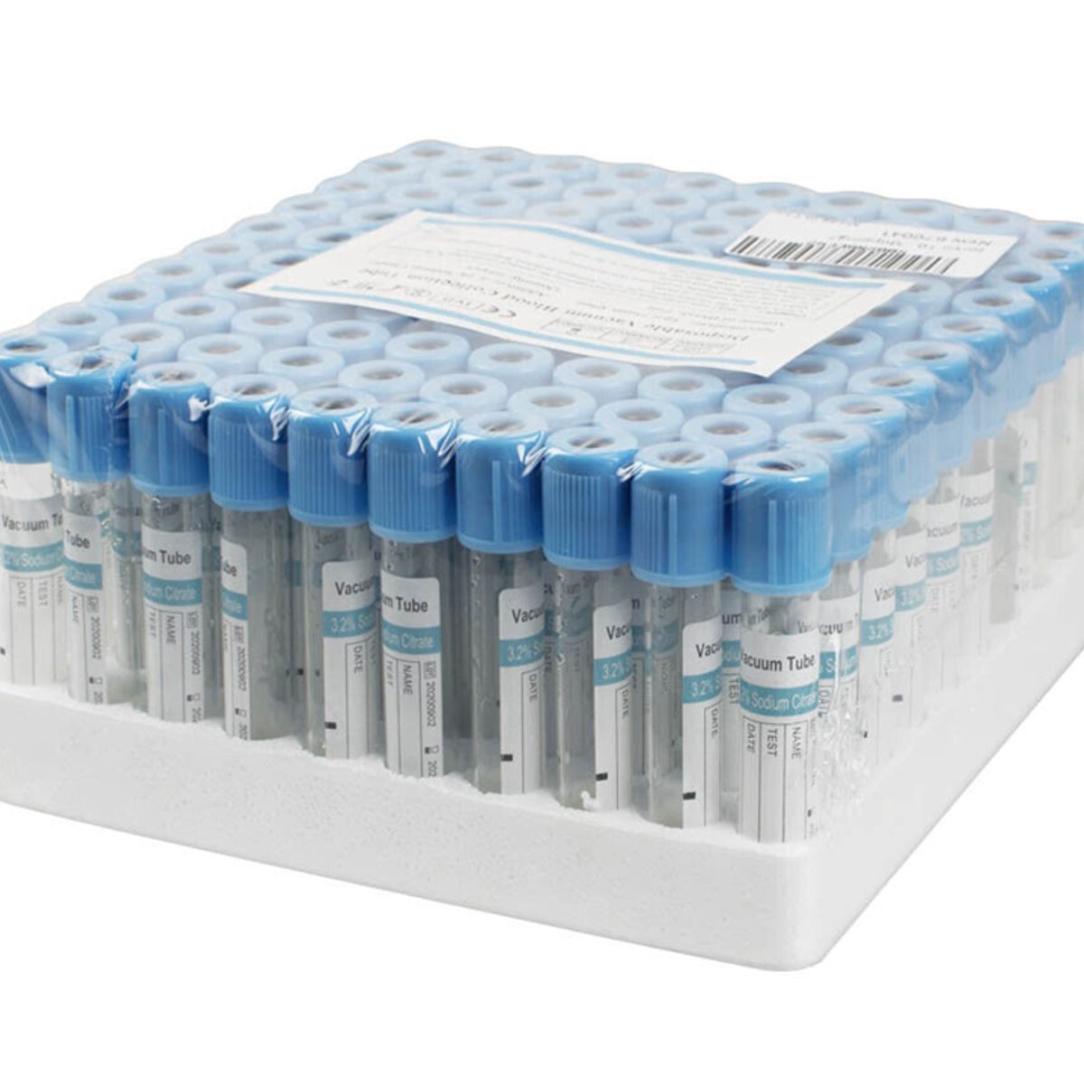 GENERICO - Tubo Tapa Celeste 2,7ml GlobalVac® (3,2% Citrato Sodio) 100 Tubos