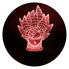 3DILUTION - Lámpara Cara Goku SSJ Base Negra con App