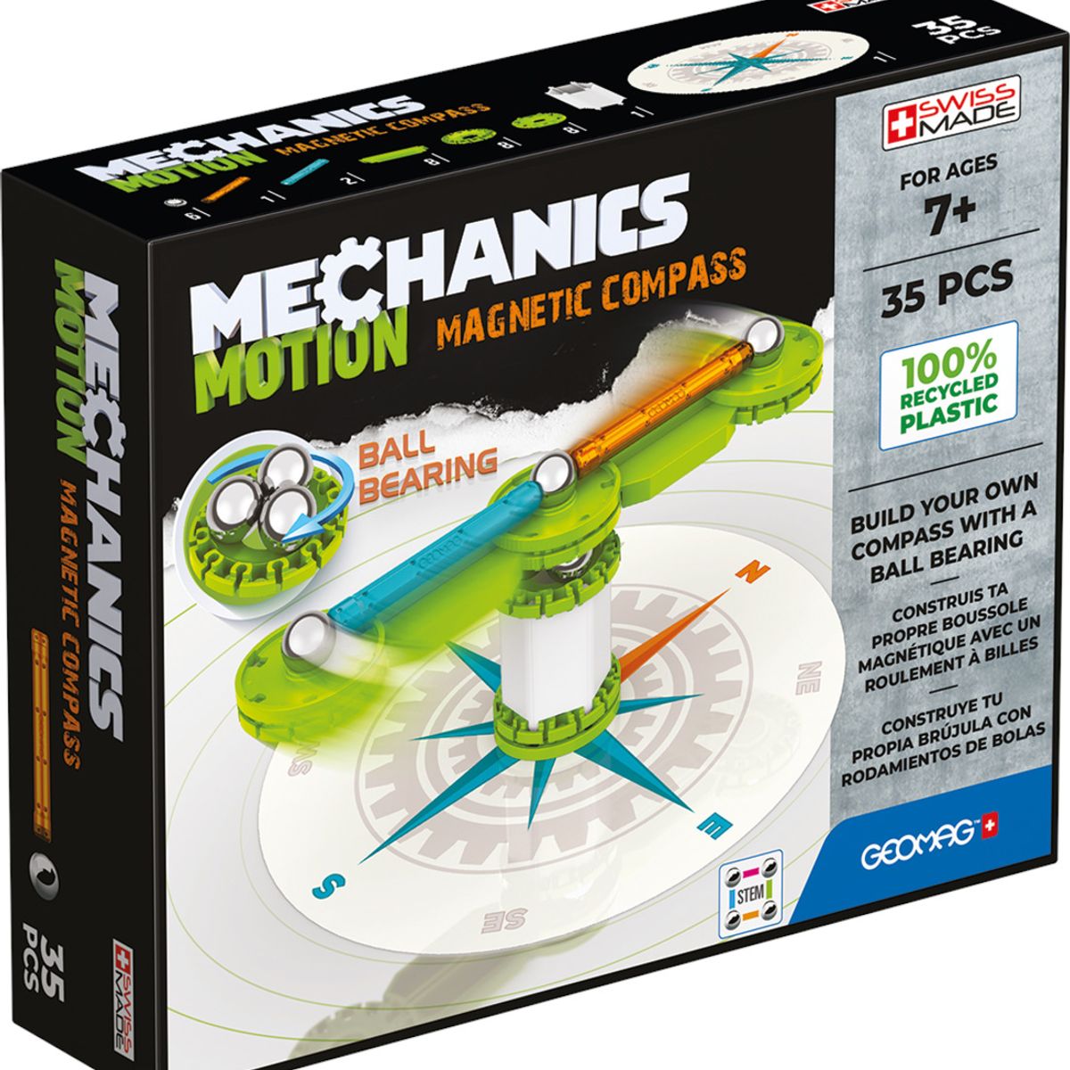 GEOMAG - Juego de Creacion Magnético Mechanics Motion Compas (35 piezas)