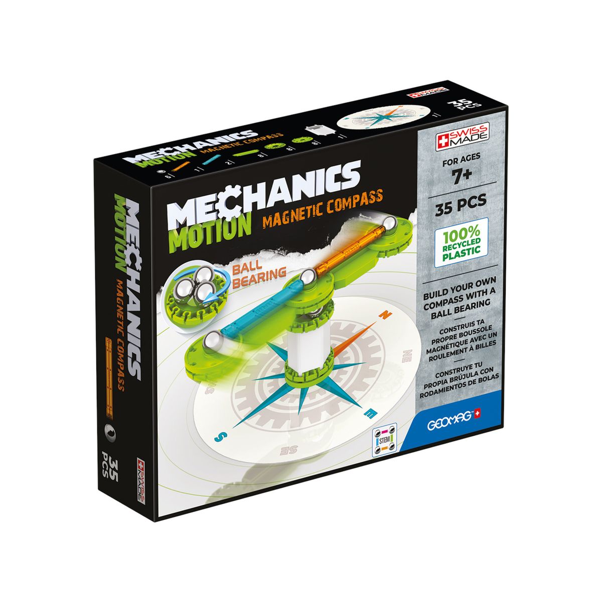 GEOMAG - Juego de Creacion Magnético Mechanics Motion Compas (35 piezas)