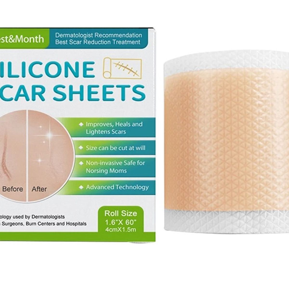 GENERICO - Parche De Silicona para Cicatriz y Queloides Rollo 4cm * 1.5 Metrs.