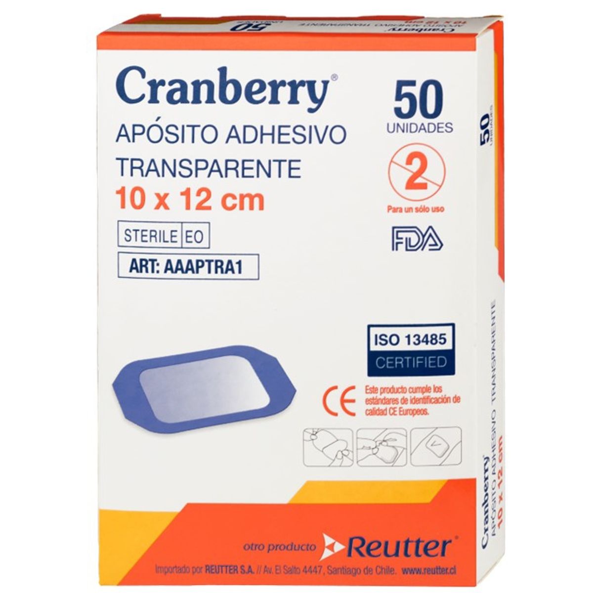 CRANBERRY - Apósito Adhesivo Transparente Cranberry 10*12cm Caja de 50 Unidades