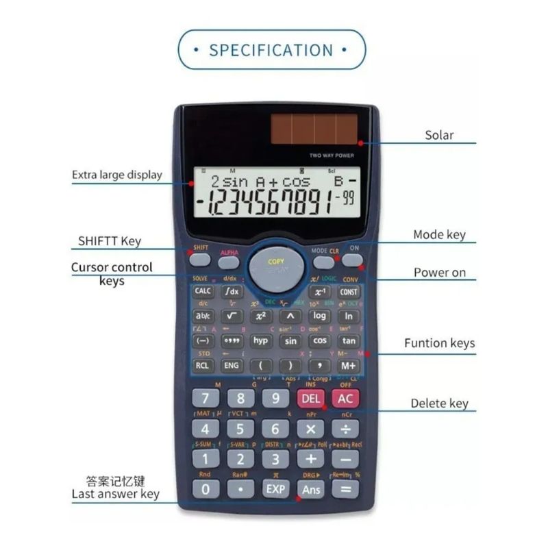 GENERICO - Calculadora Cientifica Calculador Portátil 240Función 268005