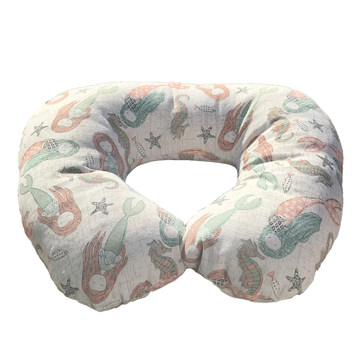 ELIZABETH PEPER - COJIN PARA EMBARAZADA Y LACTANCIA DISEÑO BEIGE Y NARANJA