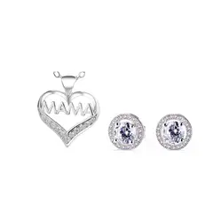 GENERICO - Joya Conjunto Plata 925 Colgante Cadena Aros Mamá Mujer