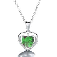 GENERICO - Collar Con Colgante Plata 925 Corazón Circones Elegante Joya Mujer