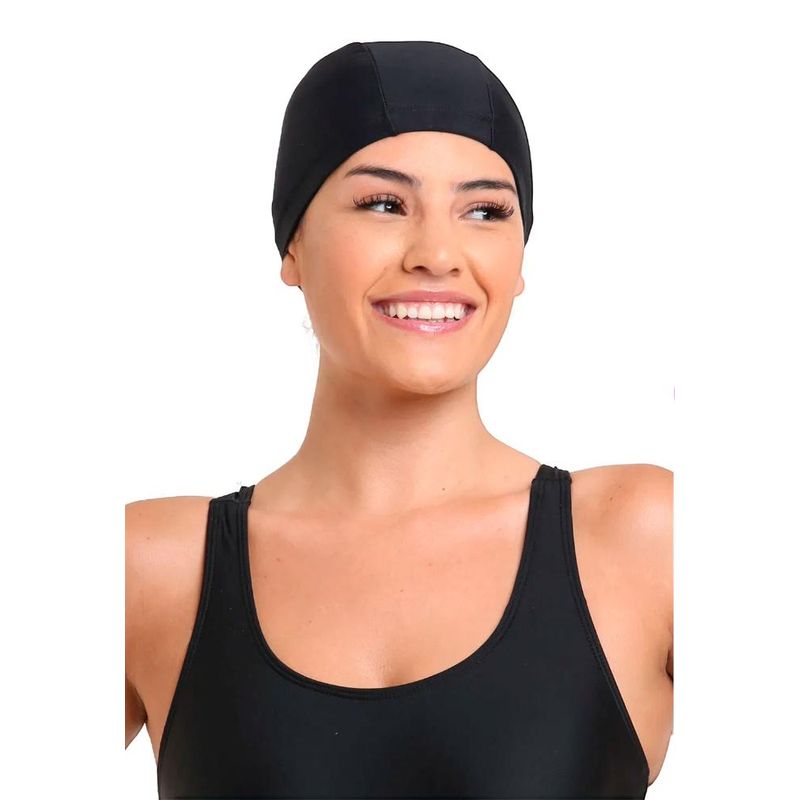 SAMIA - Gorros de natacion de Lycra - Negro