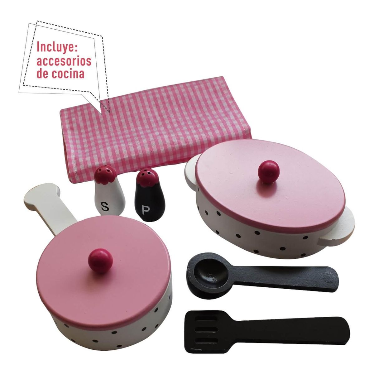 GAME POWER - Cocina De Madera Rosada + Accesorios 43,5X23,5X70 Gamepower