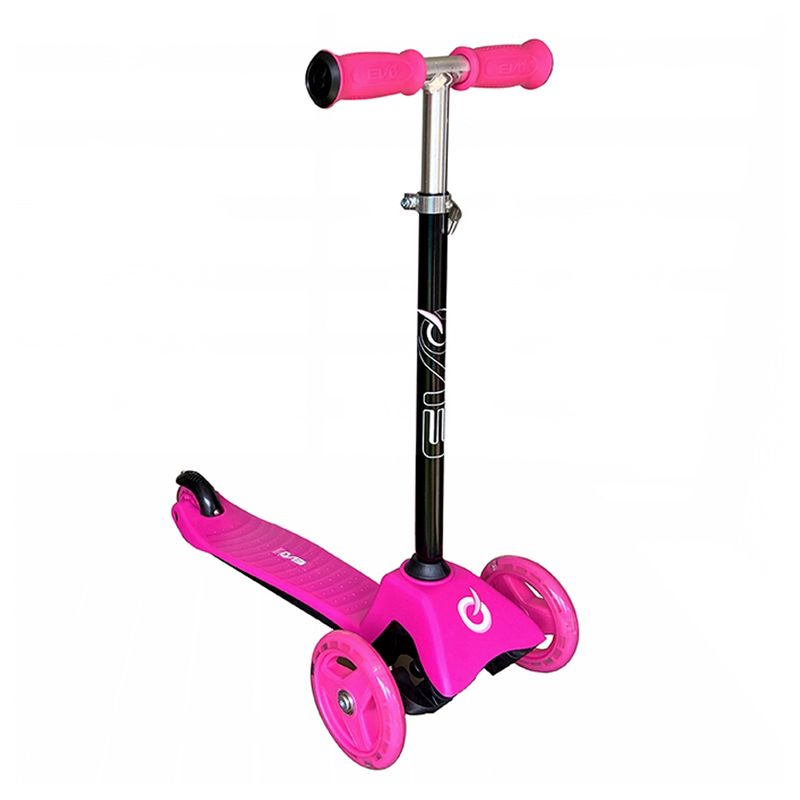 EVO - Scooter Monopatín Tres Ruedas Con Luces Evo Light Up Rosado