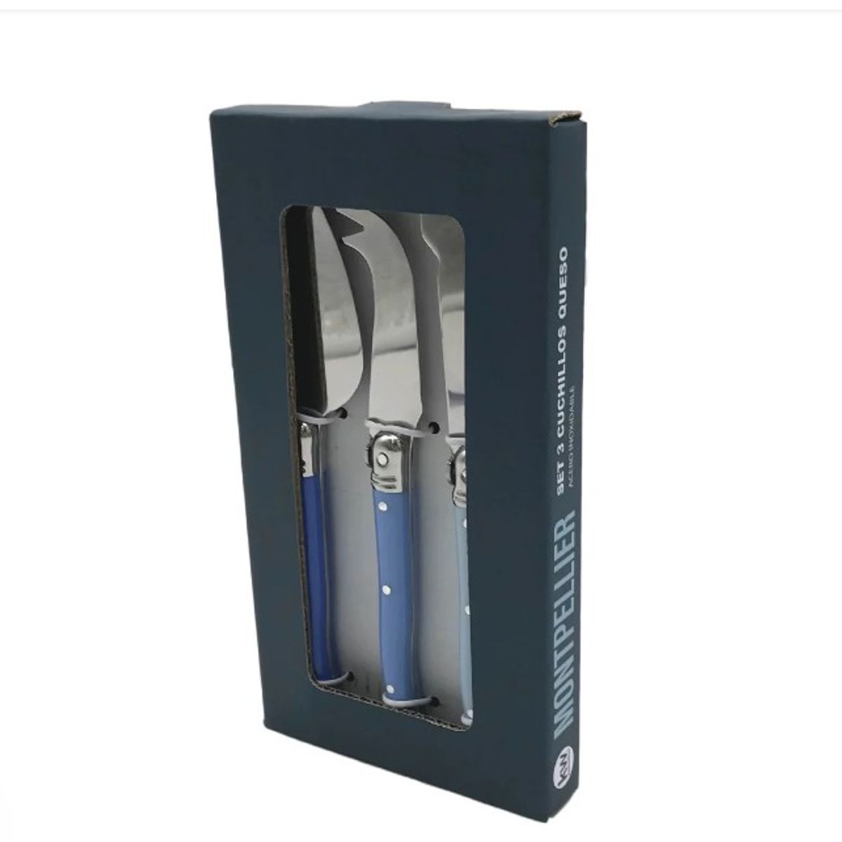 GENERICO - SET CUCHILLO QUESOS MONTEPELLIER MARFIL Azul