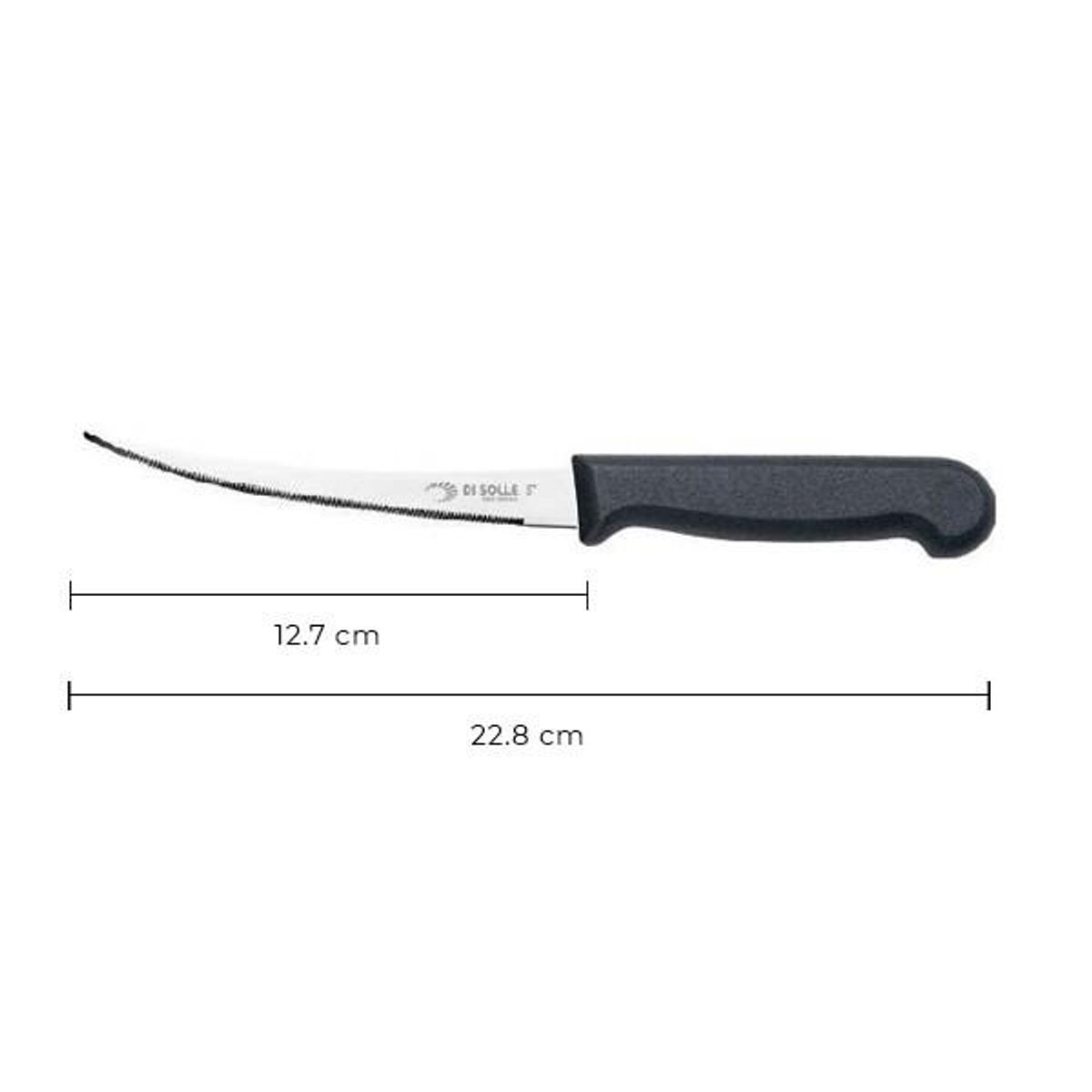 DI SOLLE - CUCHILLO CORTADOR DE TOMATES NEGRO HOJA DE 12,7 CMS DI SOLLE