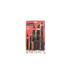 DI SOLLE - KIT DE 5 CUCHILLOS DE COCINA NEGRO PARATY