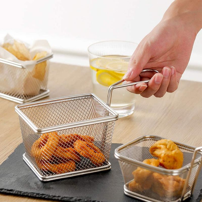 IMAHE - CANASTO EXHIBICIÓN FRITURA CUADRADO ACERO INOX IMAHE