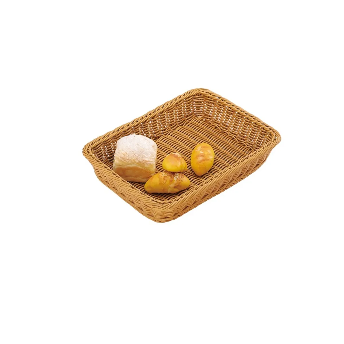 IMAHE - Canasto Rectangular De Plastico Café 45X34X8 Cm SANNENG