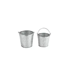 IMAHE - CUBO REDONDO 12 x 11.25 CM CON ASA GALVANIZADO