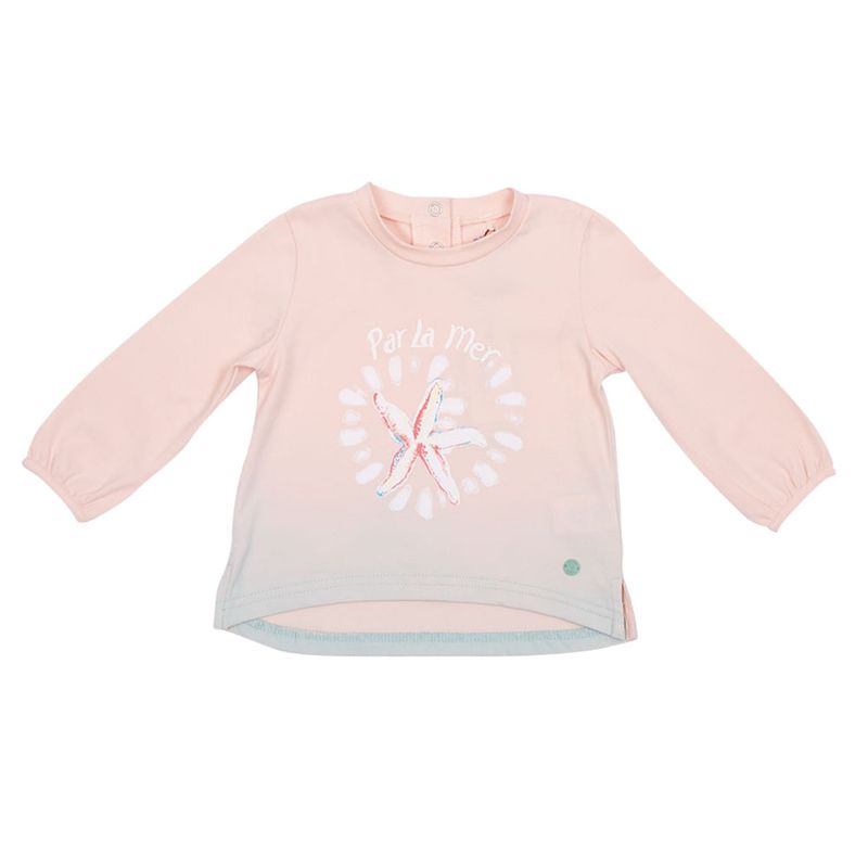 PILLIN - Polera Manga Larga Bebé Niña Coral Pillin - Coral
