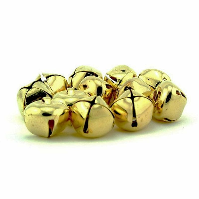 GENERICO - Cascabel 15mm dorado 20 unidades adorno navideño navidad