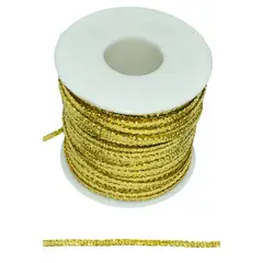 GENERICO - Cinta Dorada 2.5mm Lurex 100 metros Navidad