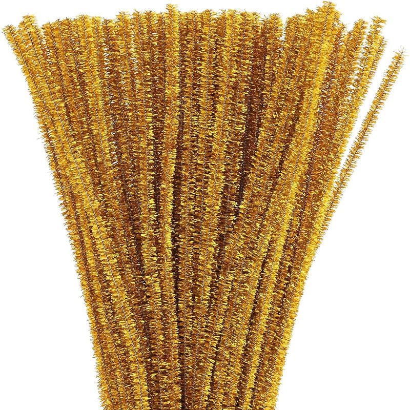 GENERICO - Limpiapipas metalizados Dorados 100 undiades 6mm x 30cm
