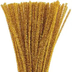 GENERICO - Limpiapipas metalizados Dorados 100 undiades 6mm x 30cm