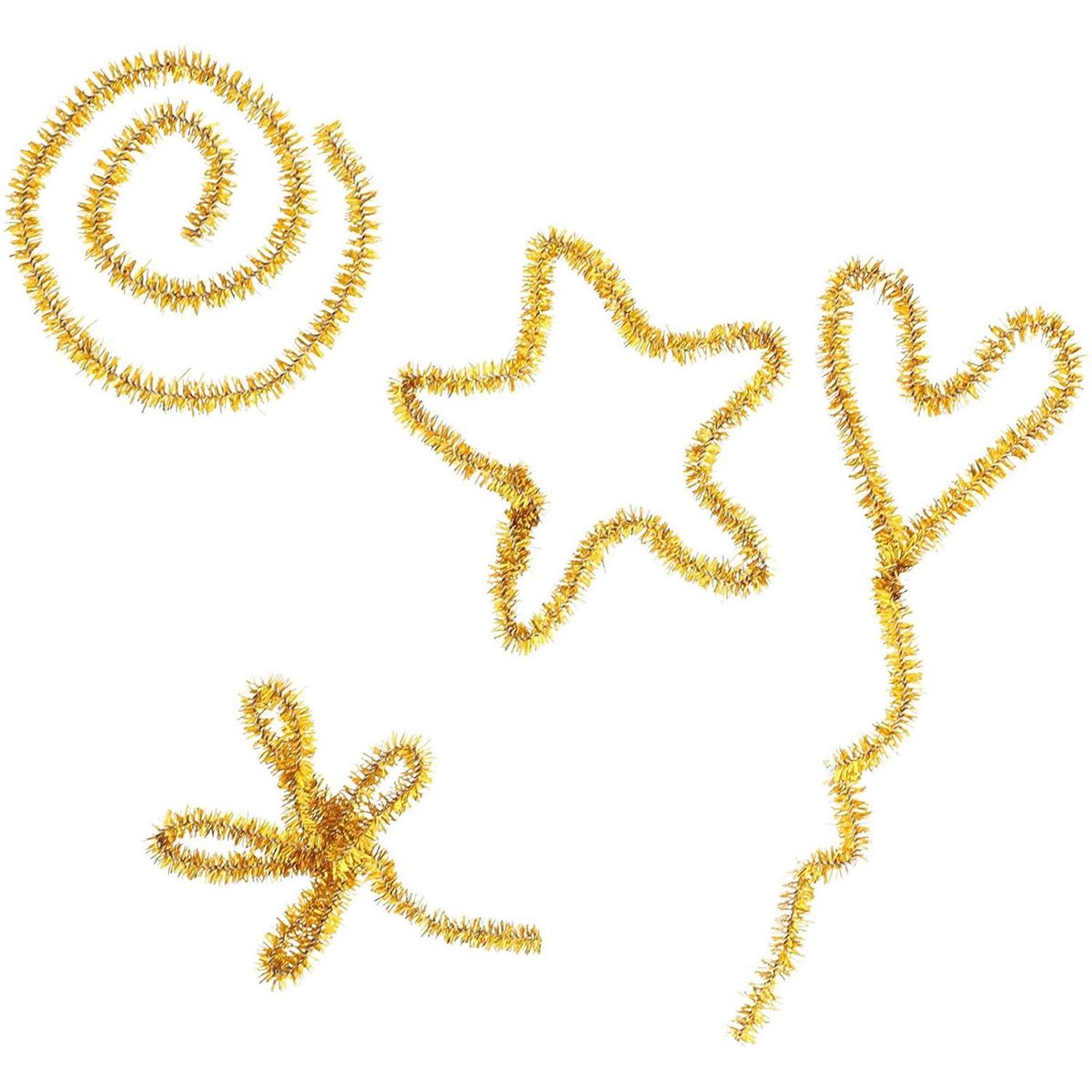 GENERICO - Limpiapipas metalizados Dorados 100 undiades 6mm x 30cm