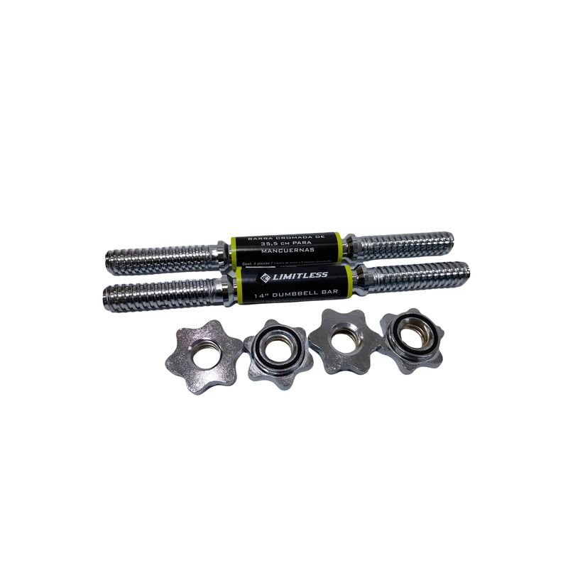 GENERICO - Barras Para Mancuernas Cromadas De 35,5 Cm Limitless