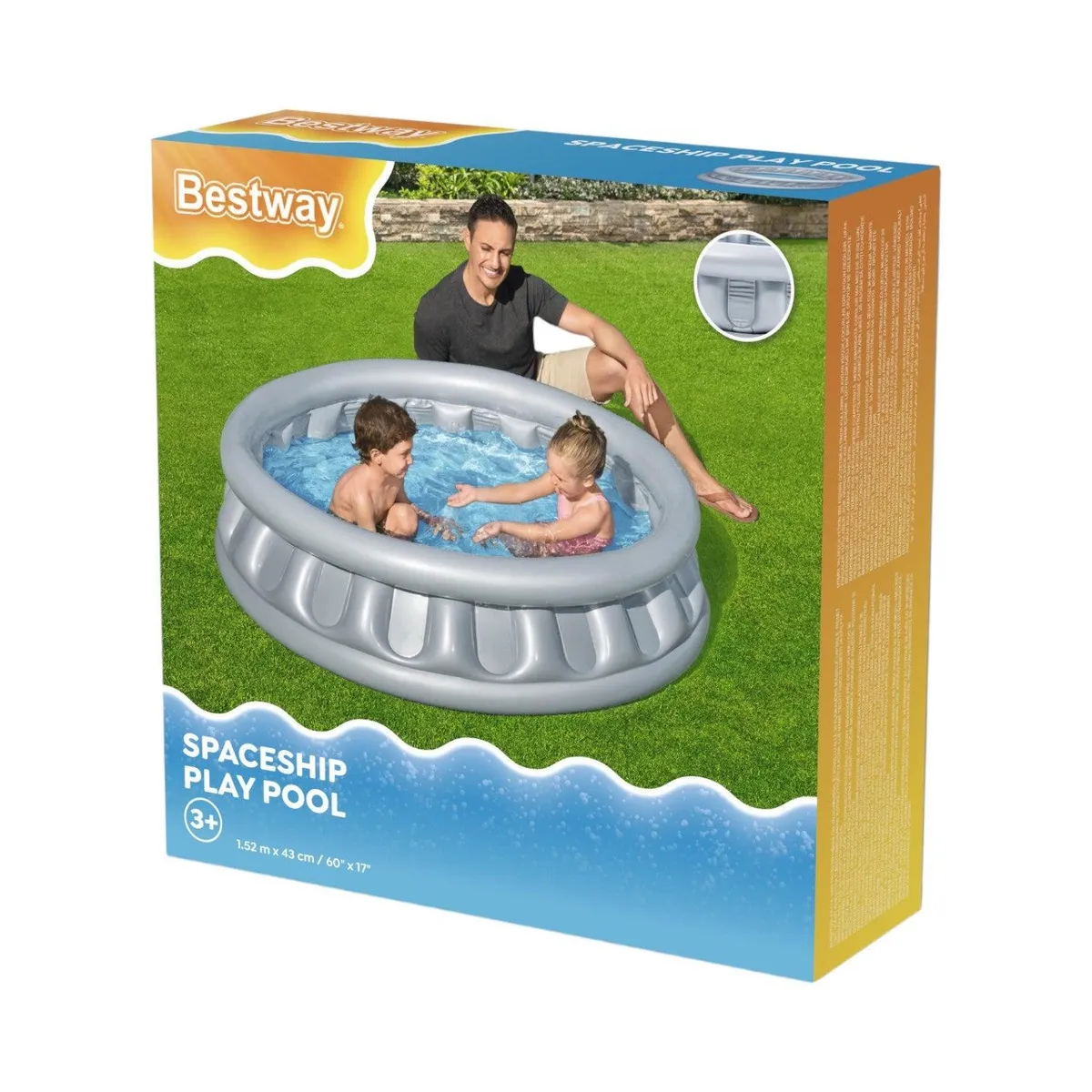 BESTWAY - Piscina Inflable Bestway Redonda para niños 157X41Cm Gris