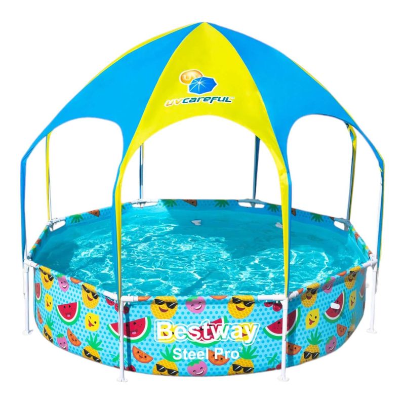 BESTWAY - Piscina Steel Pro™ Con Toldo Y Neblina De Agua 2.44MX51Cm Bestway