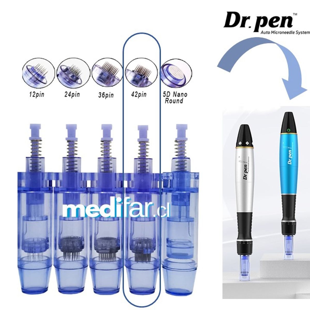 GENERICO - Cartucho Dermapen Dr. Pen A1 42 Pines Pack 10