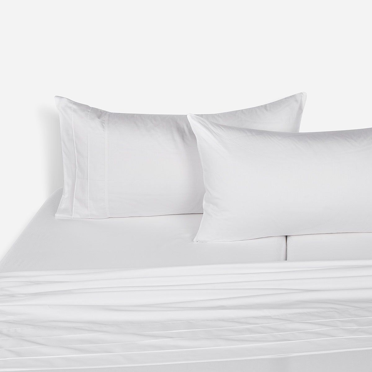 ROSEN - Sábana Body Shape 300 Hilos Algodón Lisa Blanca Súper King