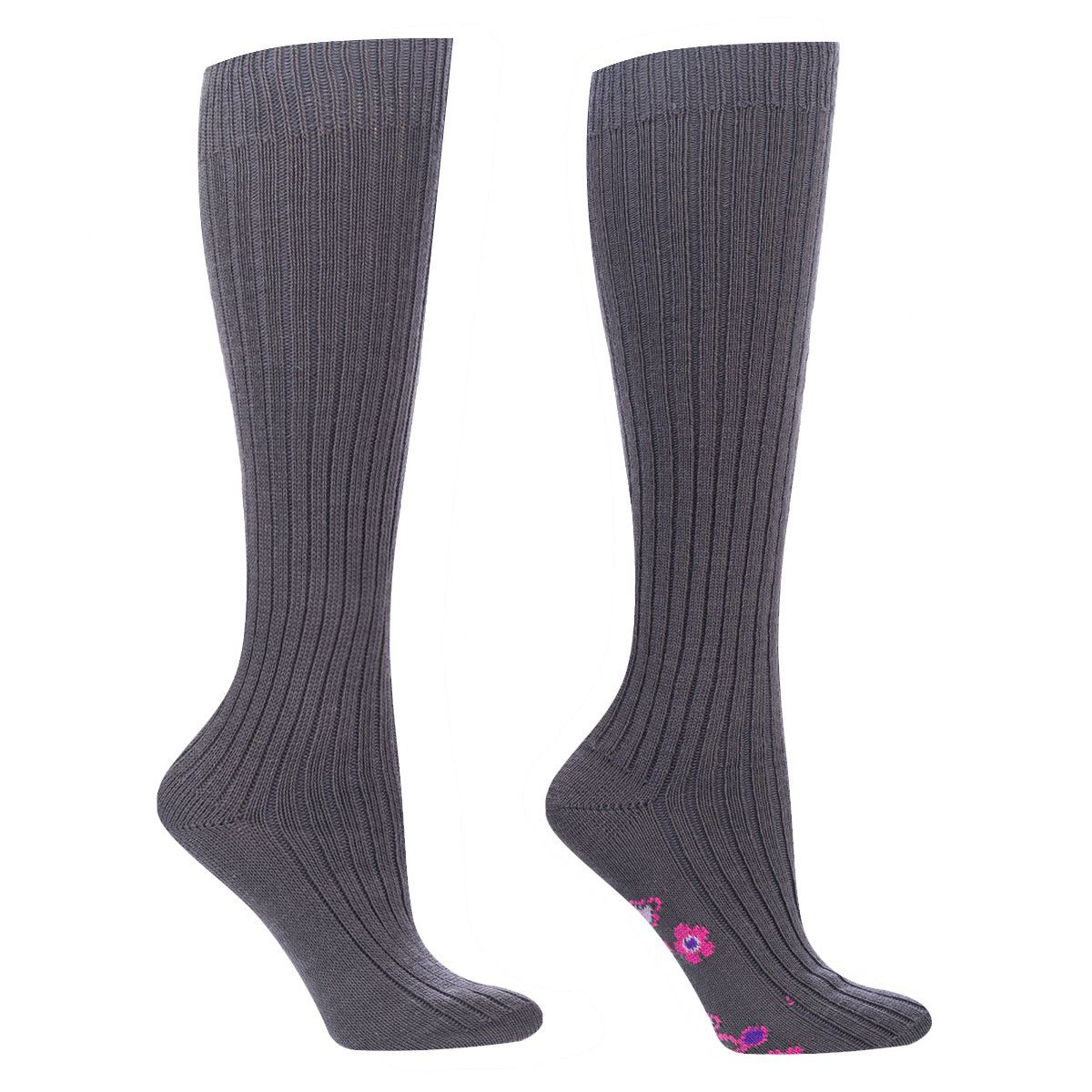 MONARCH - Calceta Algodón Diseño Bi-Pack Escolar Gris Monarch