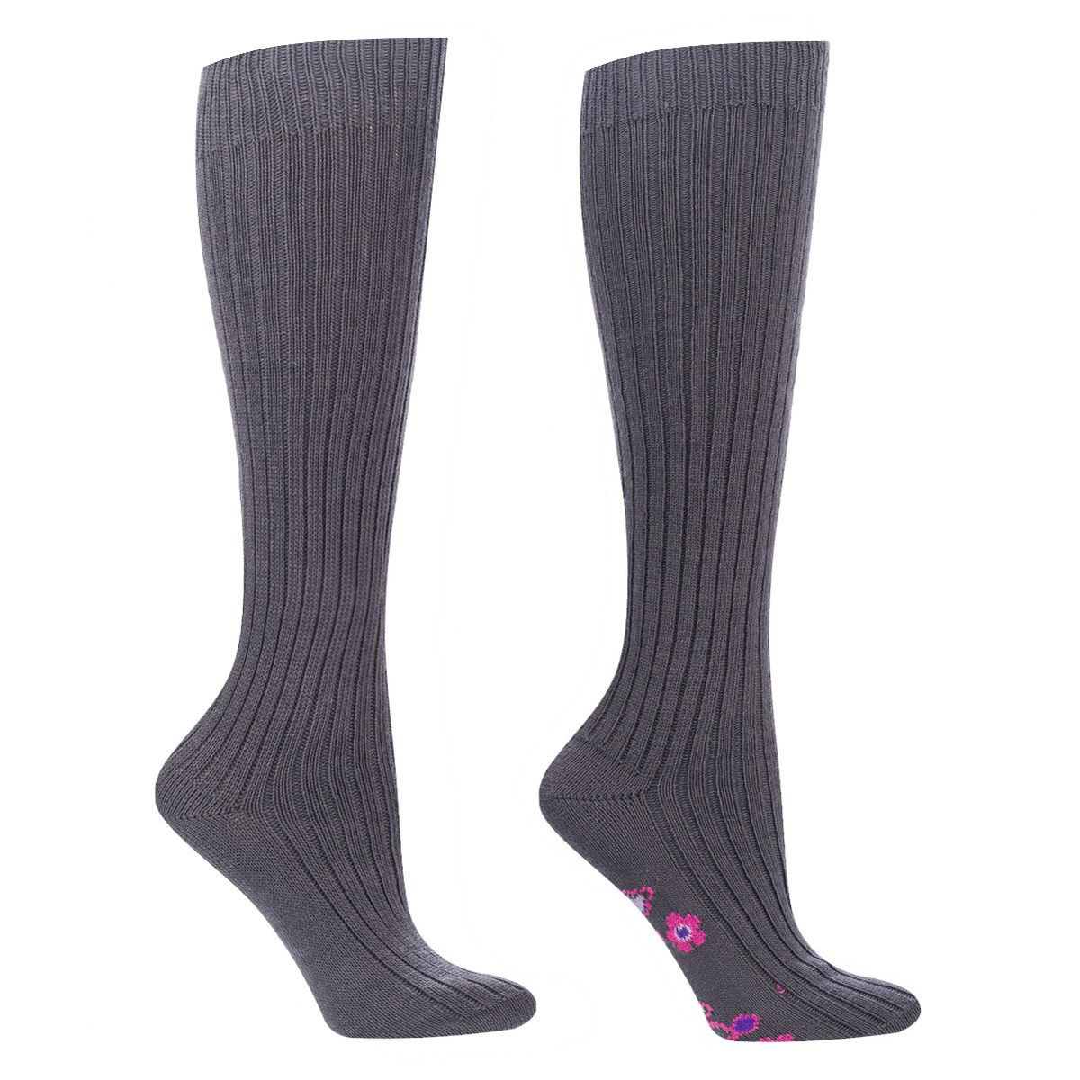 MONARCH - Calceta Algodón Diseño Bi-Pack Escolar Gris Monarch