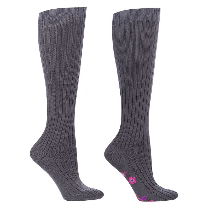 MONARCH - Calceta Algodón Diseño Bi-Pack Escolar Gris Monarch