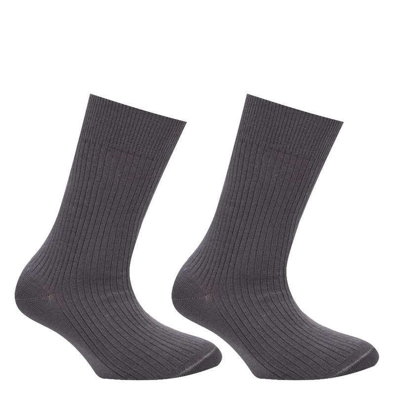 MONARCH - Soquete Algodón Bi-Pack Escolar Gris Monarch