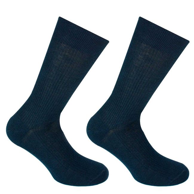 MONARCH - Soquete Algodón Bi-Pack Escolar Azul Monarch