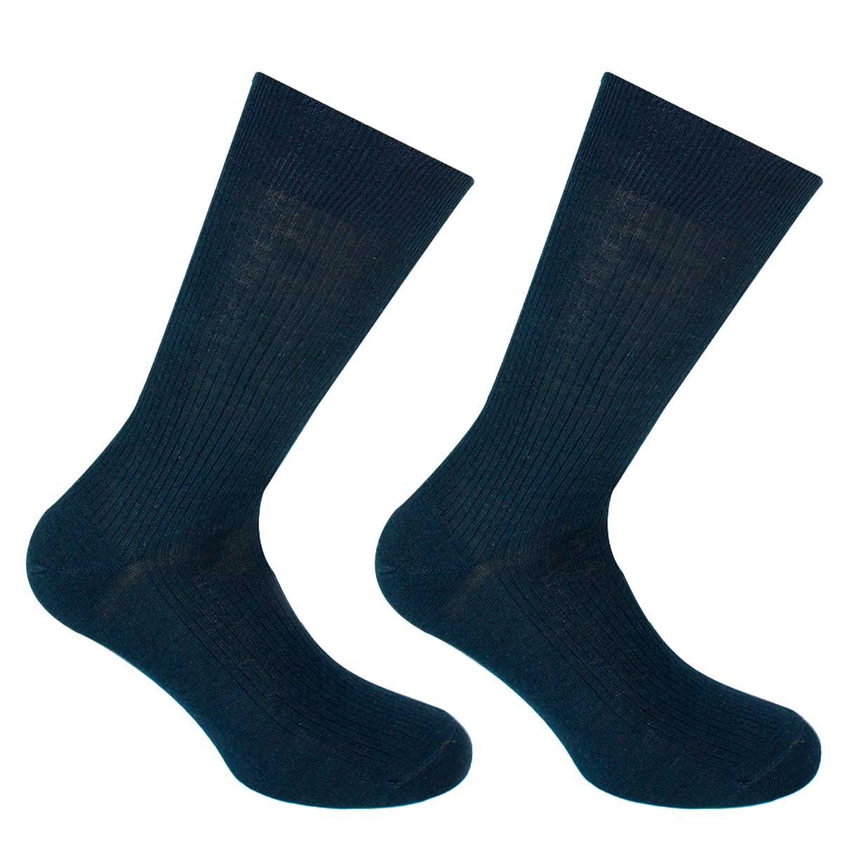 MONARCH - Soquete Algodón Bi-Pack Escolar Azul Monarch