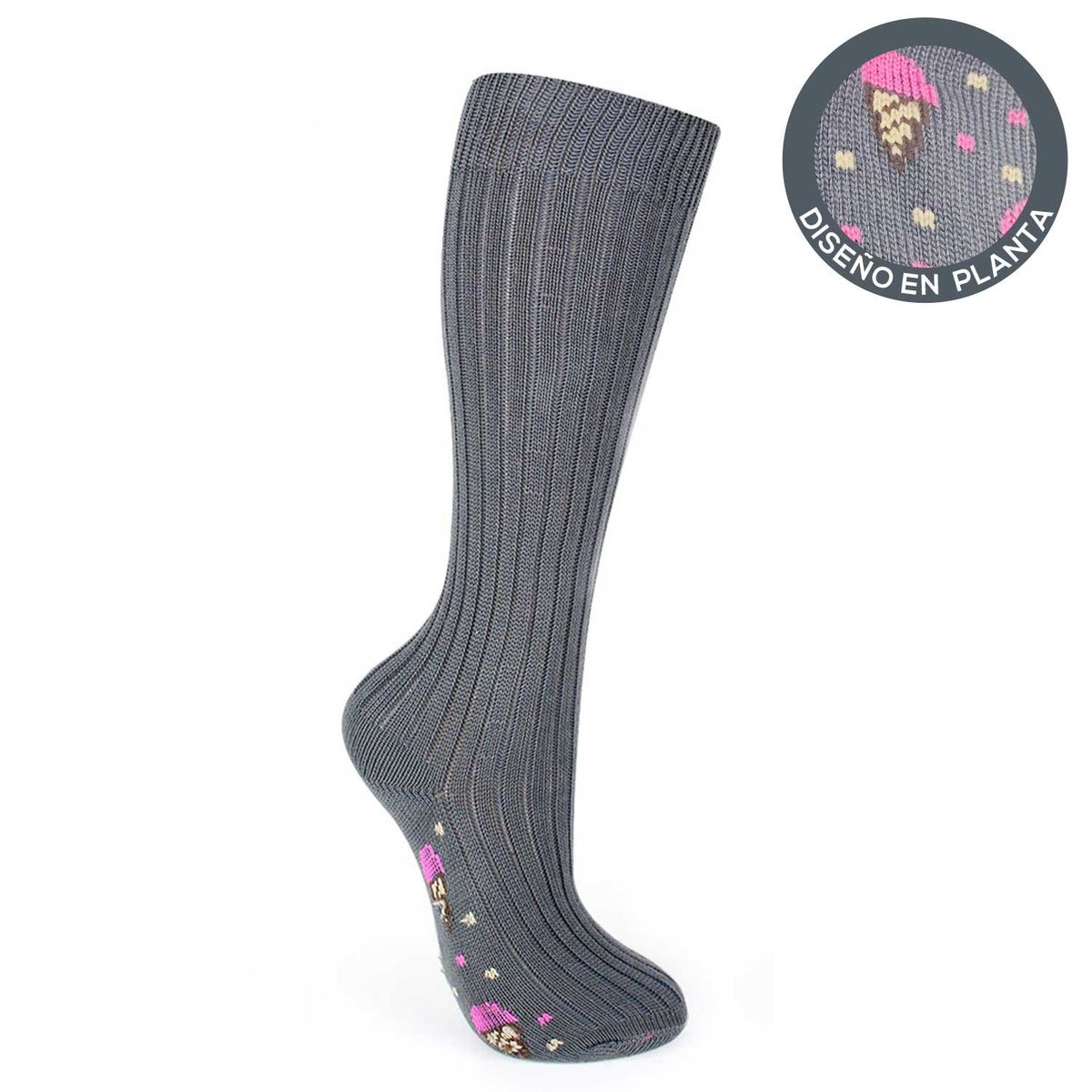 MONARCH - Calceta Algodón Diseños Escolar Gris Monarch