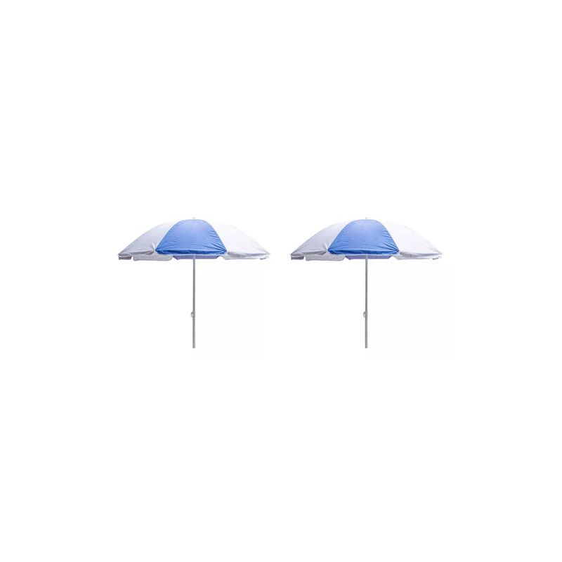 GENERICO - Pack 2un Paragua quitasol azul blanco 180cmx200cm Mimbral