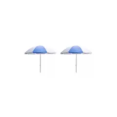 GENERICO - Pack 2un Paragua quitasol azul blanco 180cmx200cm Mimbral