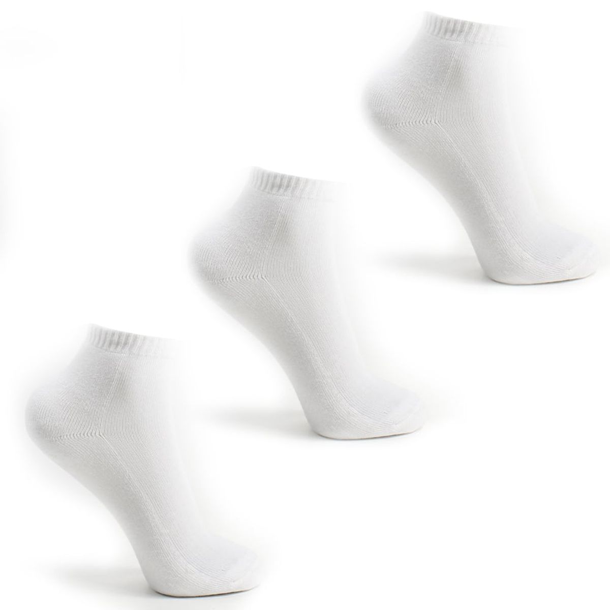 MONARCH - Soquete Algodón Tri-Pack Deportivo Escolar Blanco Monarch