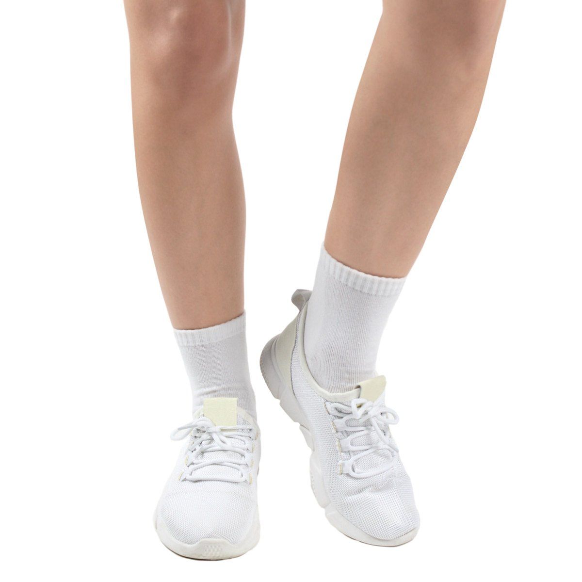 MONARCH - Soquete Algodón Tri-Pack Deportivo Escolar Blanco Monarch