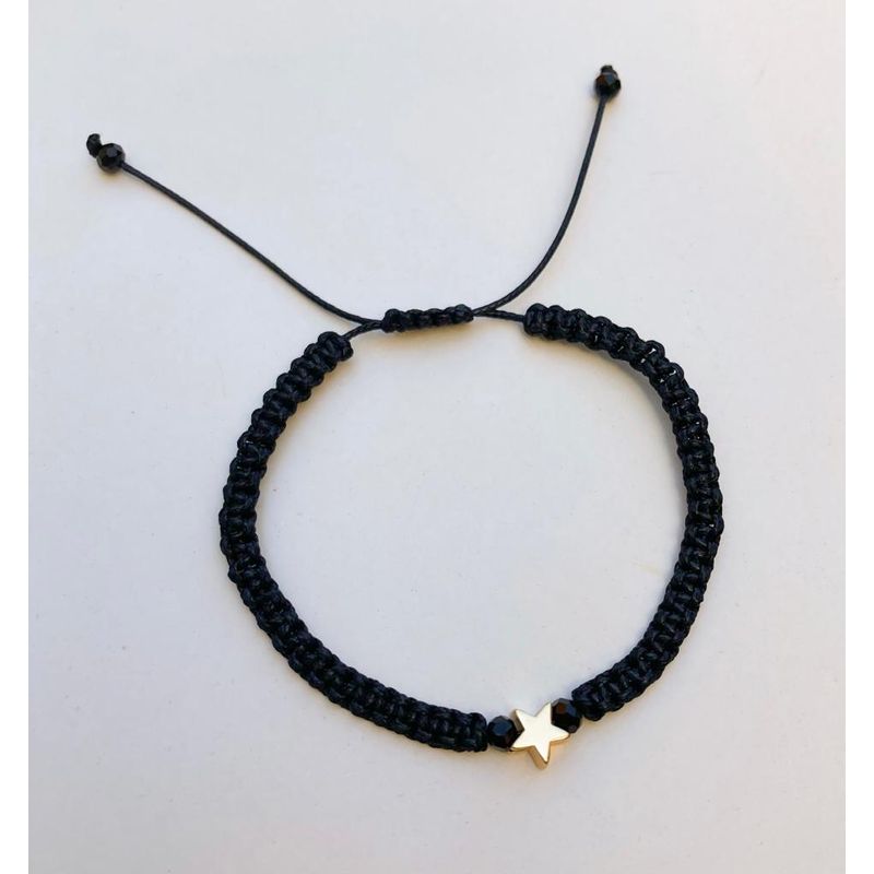 EL BAZAR DE ELLA - Pulsera dije de estrella bañada en oro ancho ajustable