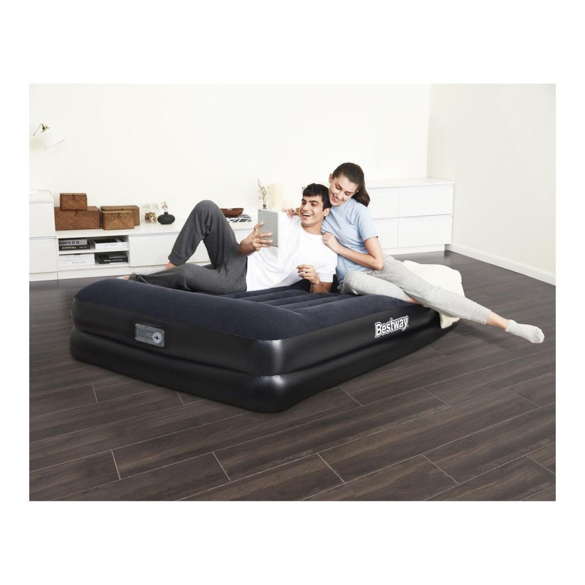 BESTWAY - Colchón Inflable Eléctrico Queen 2.03MX1.52MX46Cm Bestway